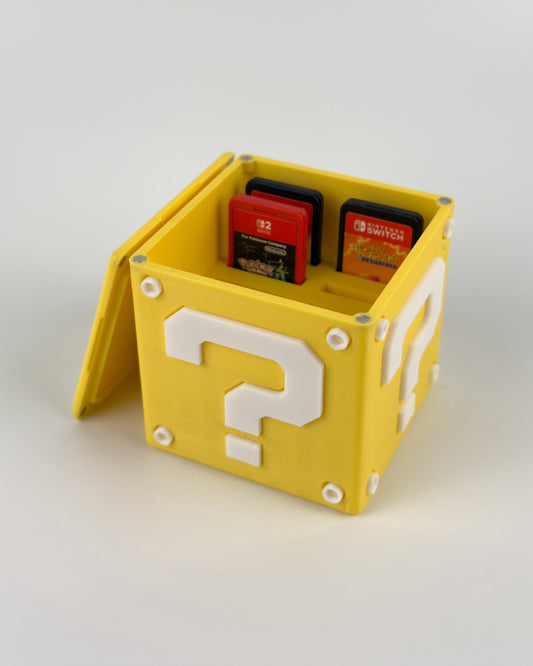 Super-Mario-Fragezeichen-Block als Switch-Spielebox mit Magnetverschluss